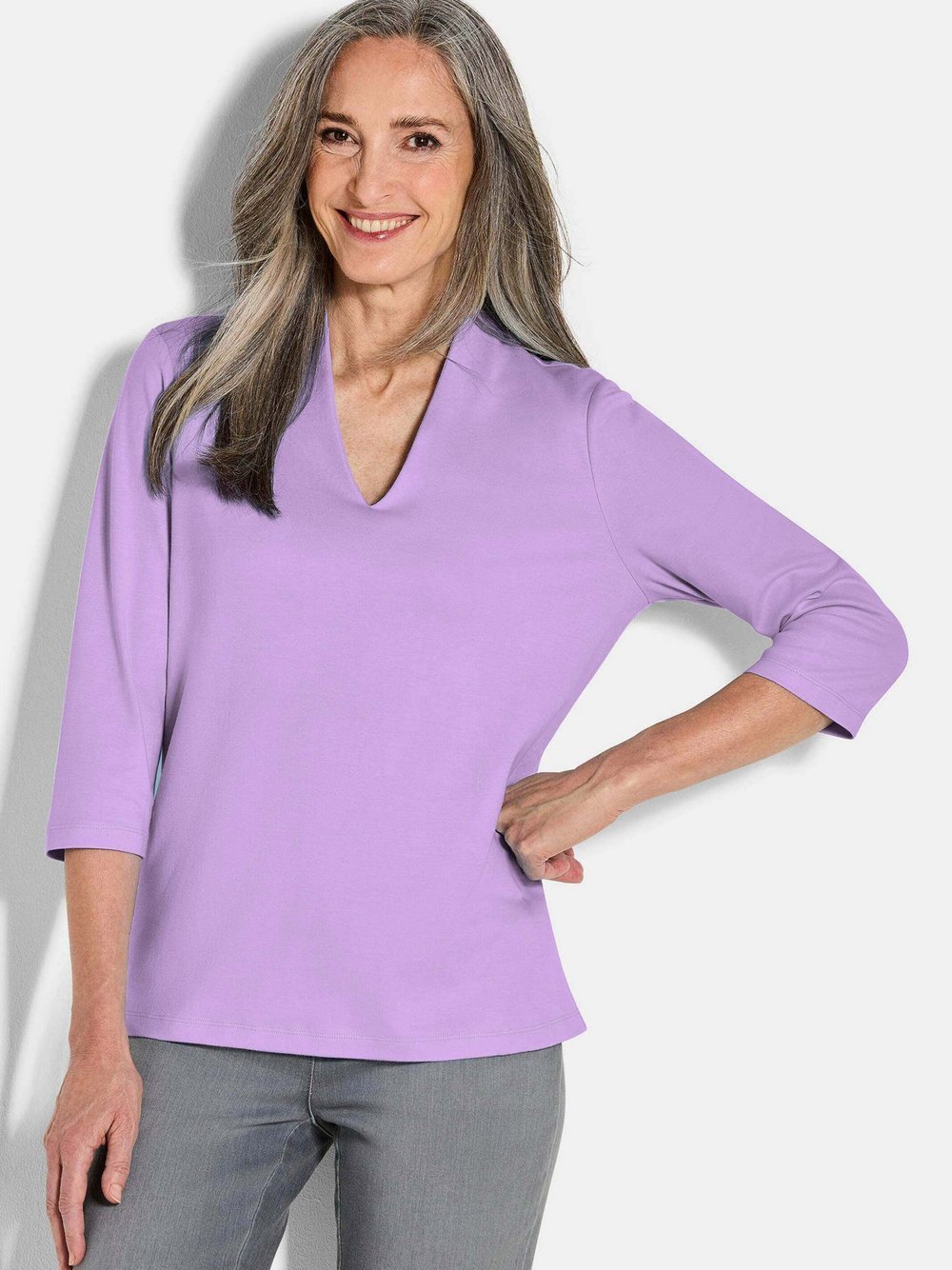 Goldner Shirt Damen Baumwolle lila, 40