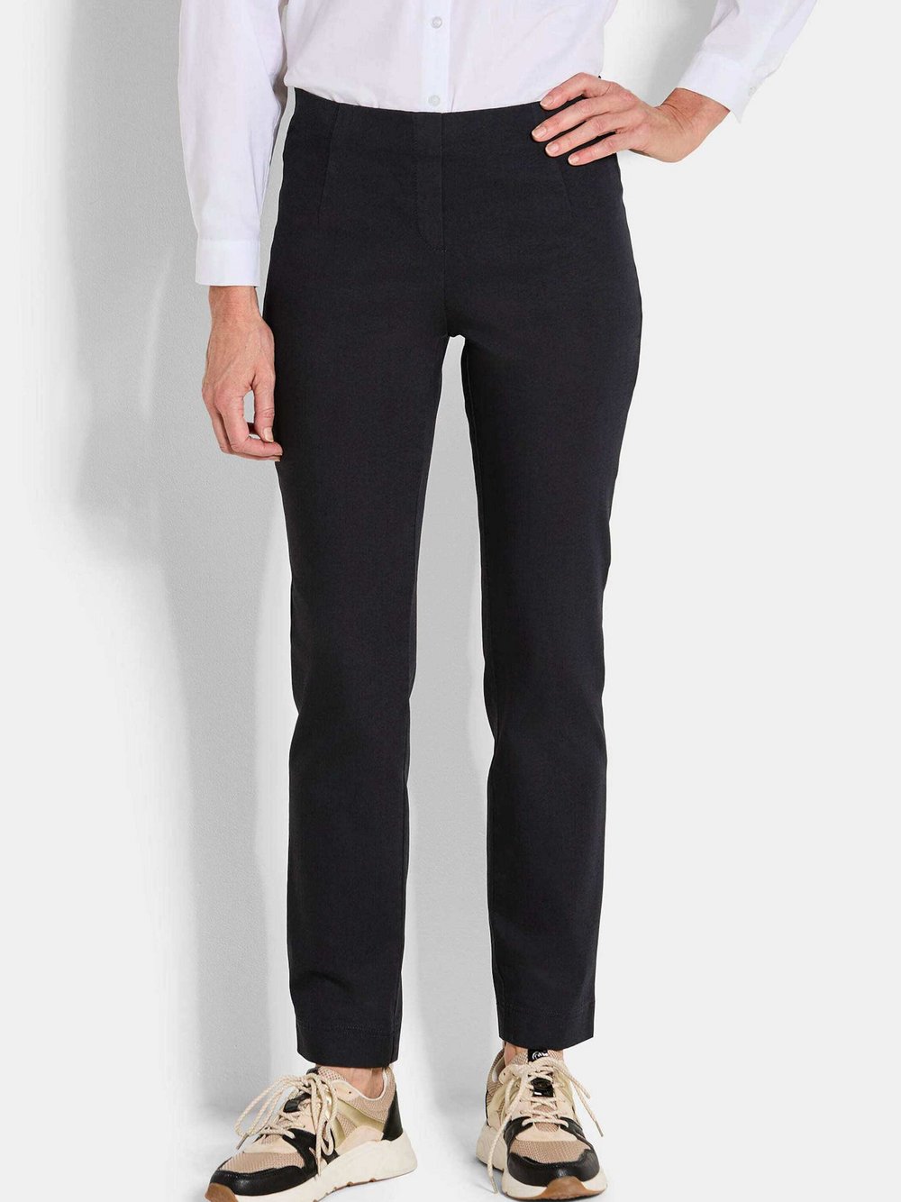 Goldner Röhrenhose Damen Baumwolle schwarz, 44