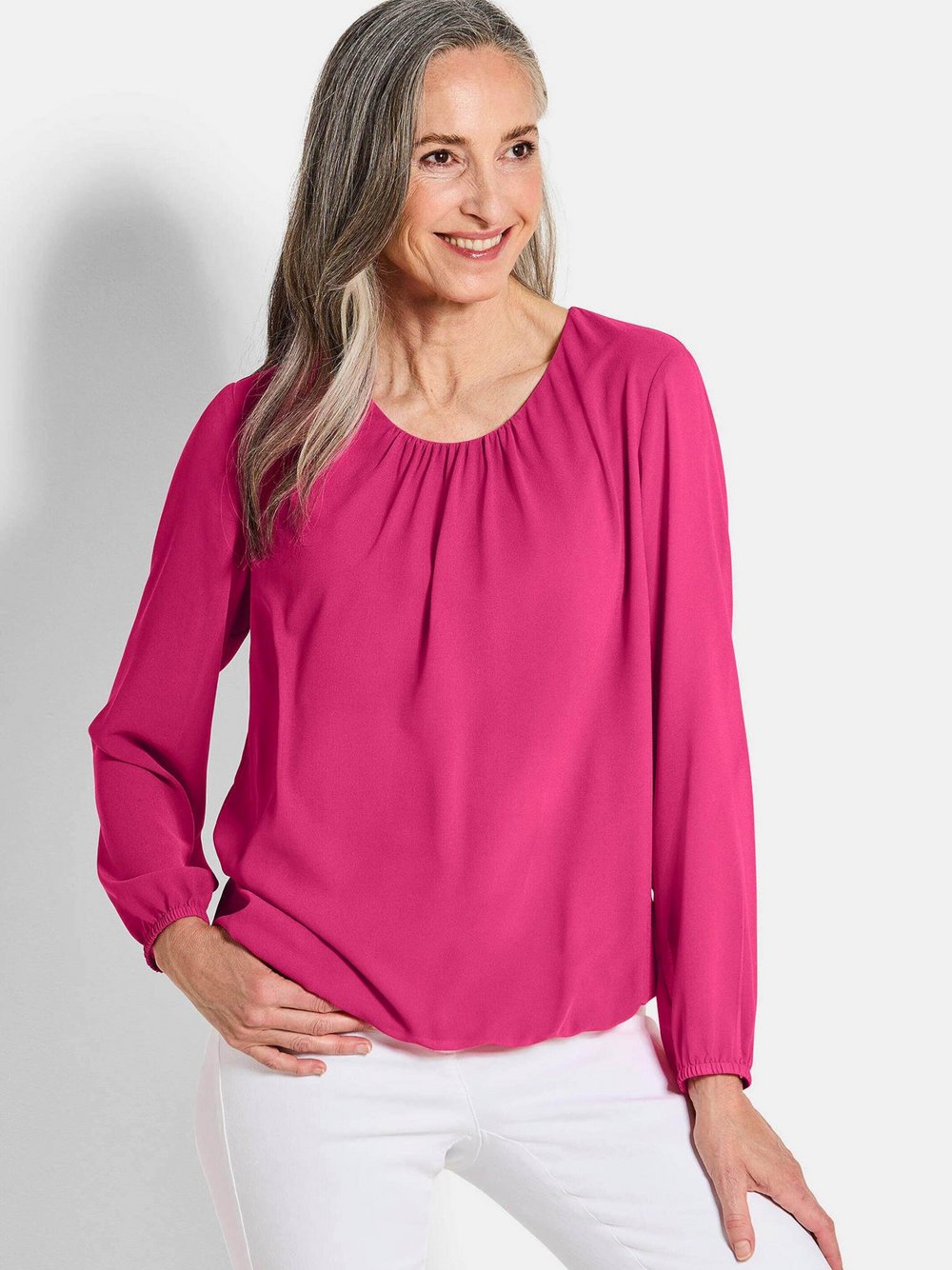 Goldner Bluse Damen pink, 46