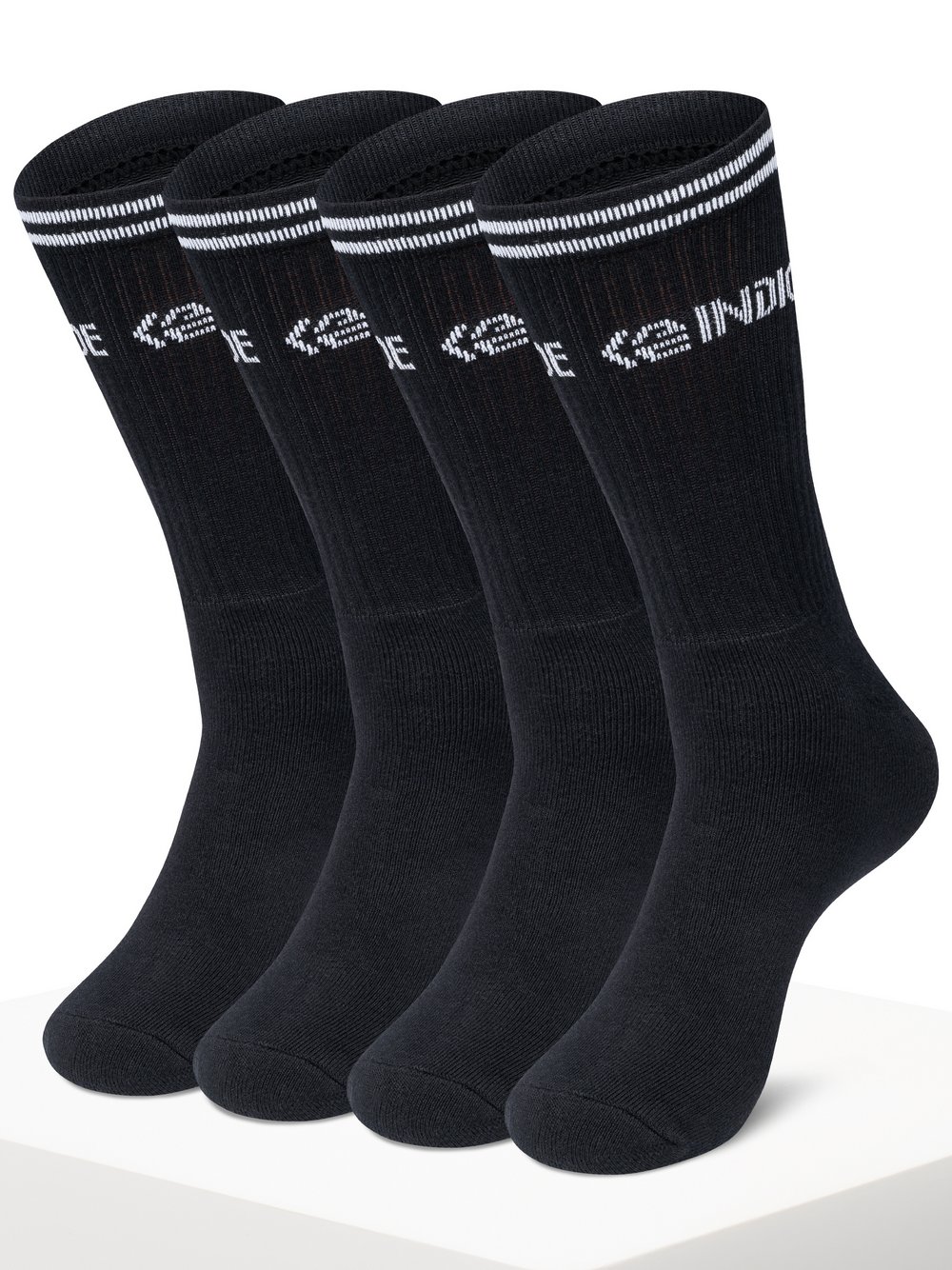 Indicode Socken 4 Paar Herren Baumwolle schwarz, 47-50