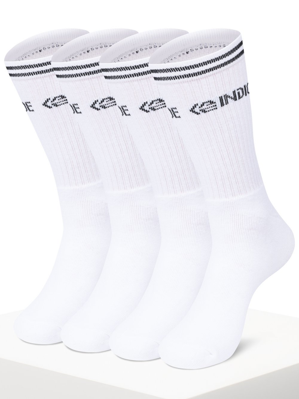 Indicode Socken 4 Paar Herren Baumwolle weiß, 47-50