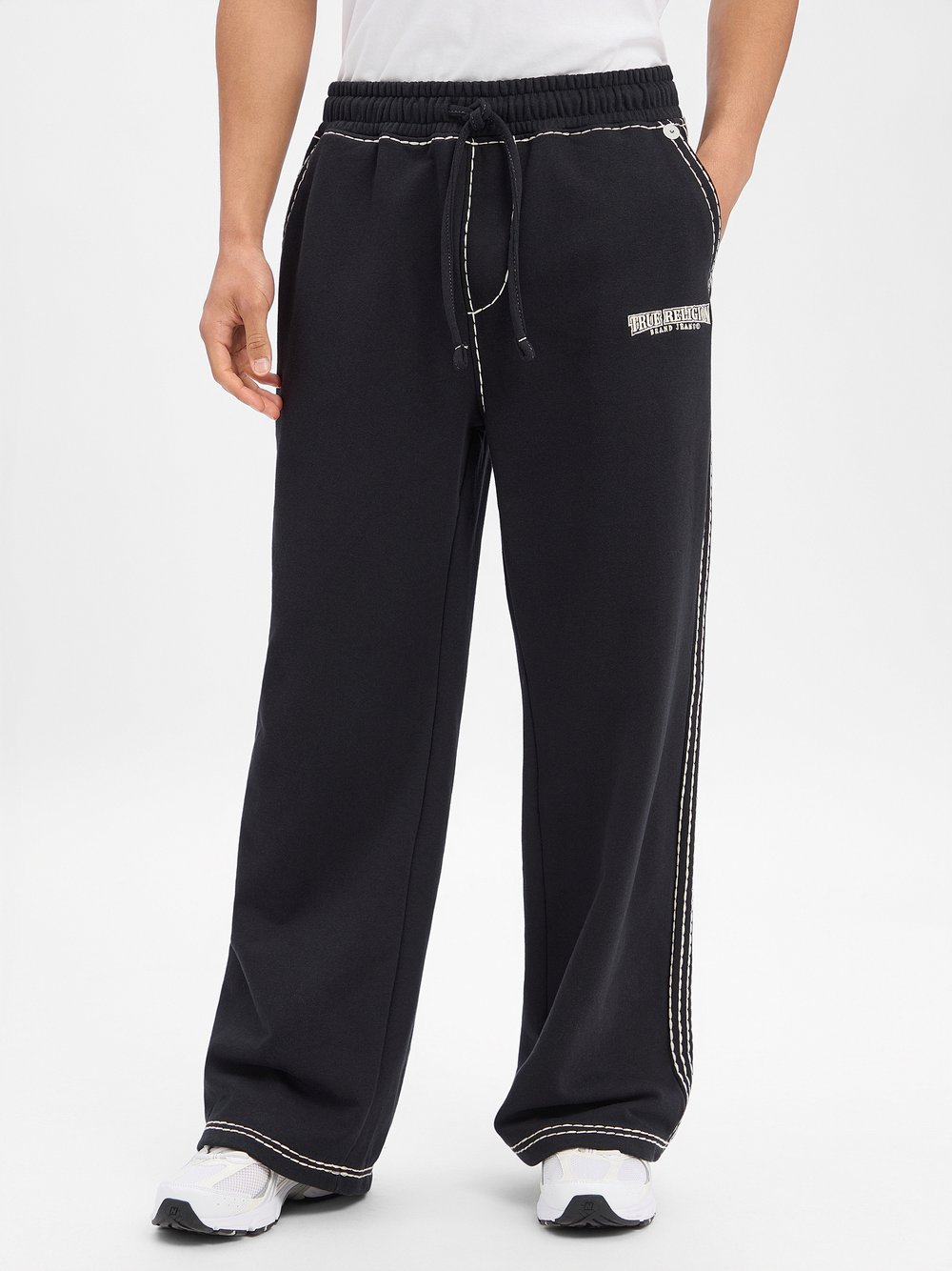 True Religion Jogginghose Herren Baumwolle schwarz, L