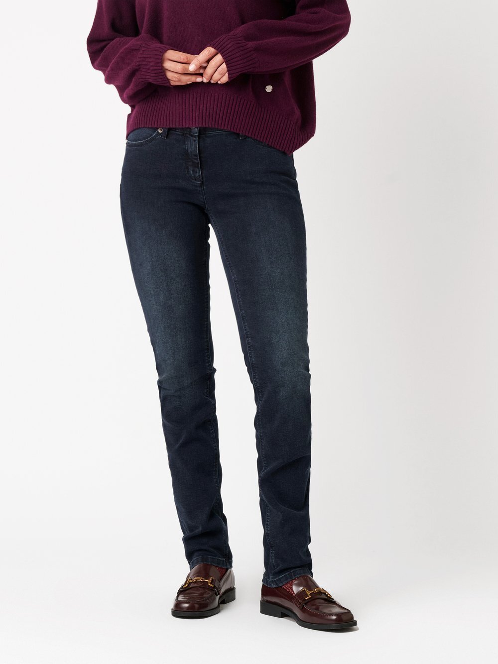 Thumbnail - TONI Jeans Damen Baumwolle blau meliert, 44