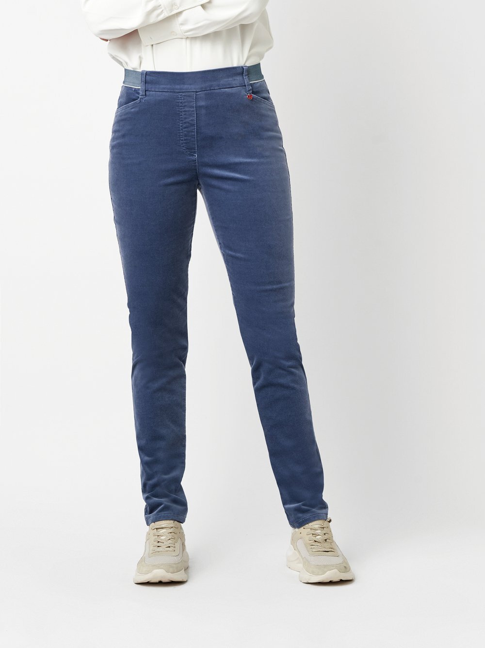 Thumbnail - Relaxed Hose Damen Baumwolle blau, 22