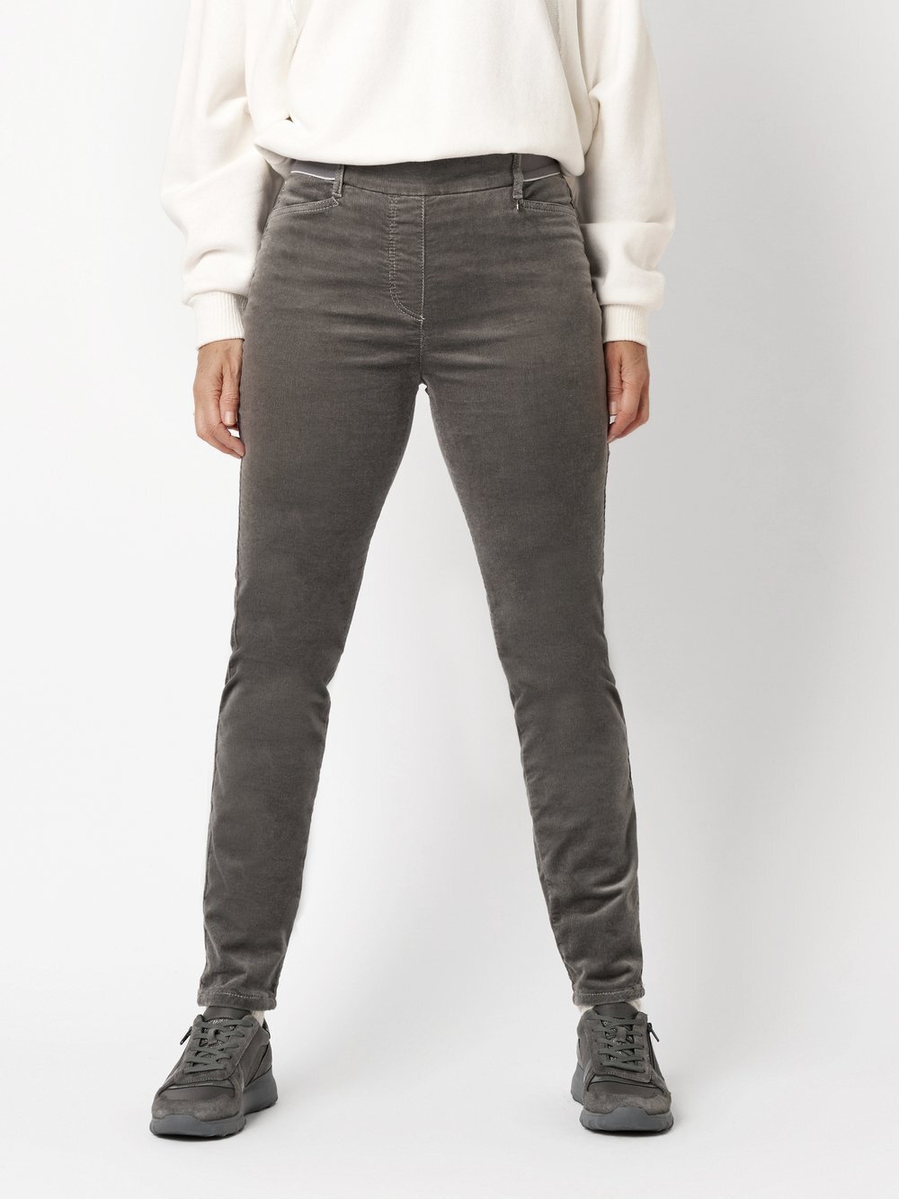 Thumbnail - Relaxed Hose Damen Baumwolle grau, 22