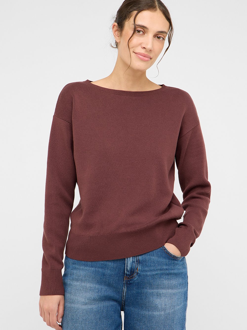 Mustang Strickpullover Damen Baumwolle braun, L