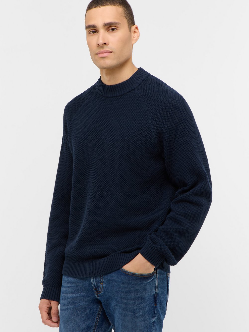 Thumbnail - Mustang Strickpullover Herren Baumwolle blau, XL