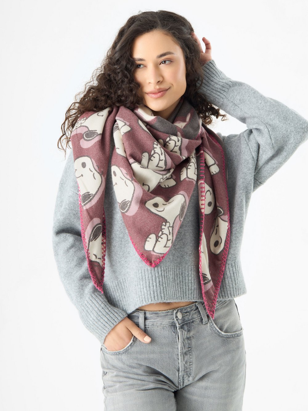 Thumbnail - Codello Dreieckstuch Damen rot bedruckt, ONE SIZE