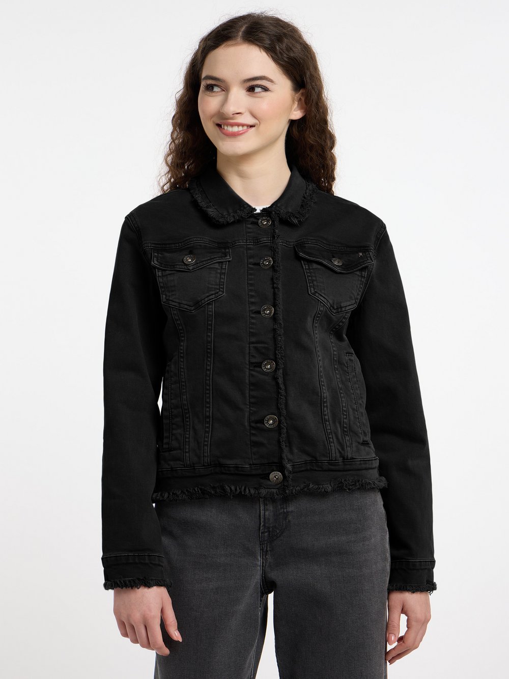 Frieda & Freddies Jeansjacke Damen Baumwolle schwarz, L