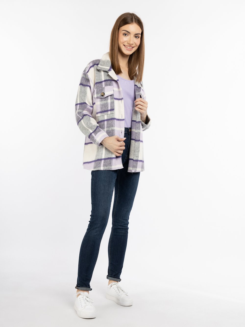 Thumbnail - MyMo Hemd Damen Baumwolle lila kariert, XL