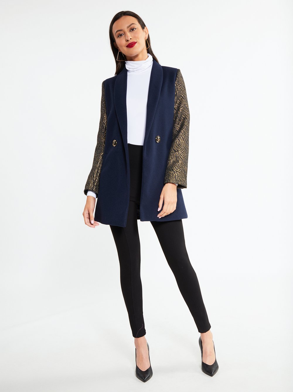 Faina Mantel Damen blau, M