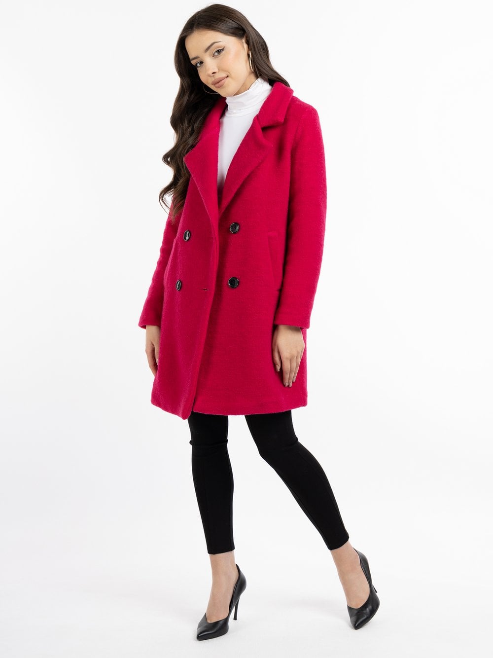 Faina Mantel Damen Wolle pink, S