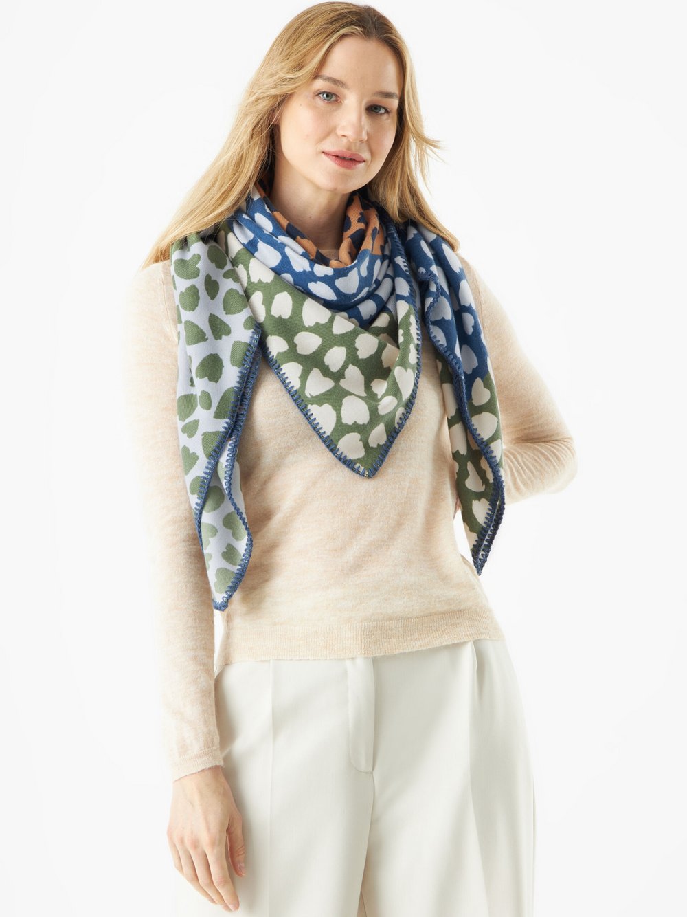 Codello Tuch Damen blau bedruckt, ONE SIZE