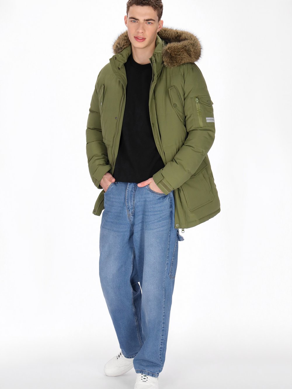 Mo Mantel Herren grün, L