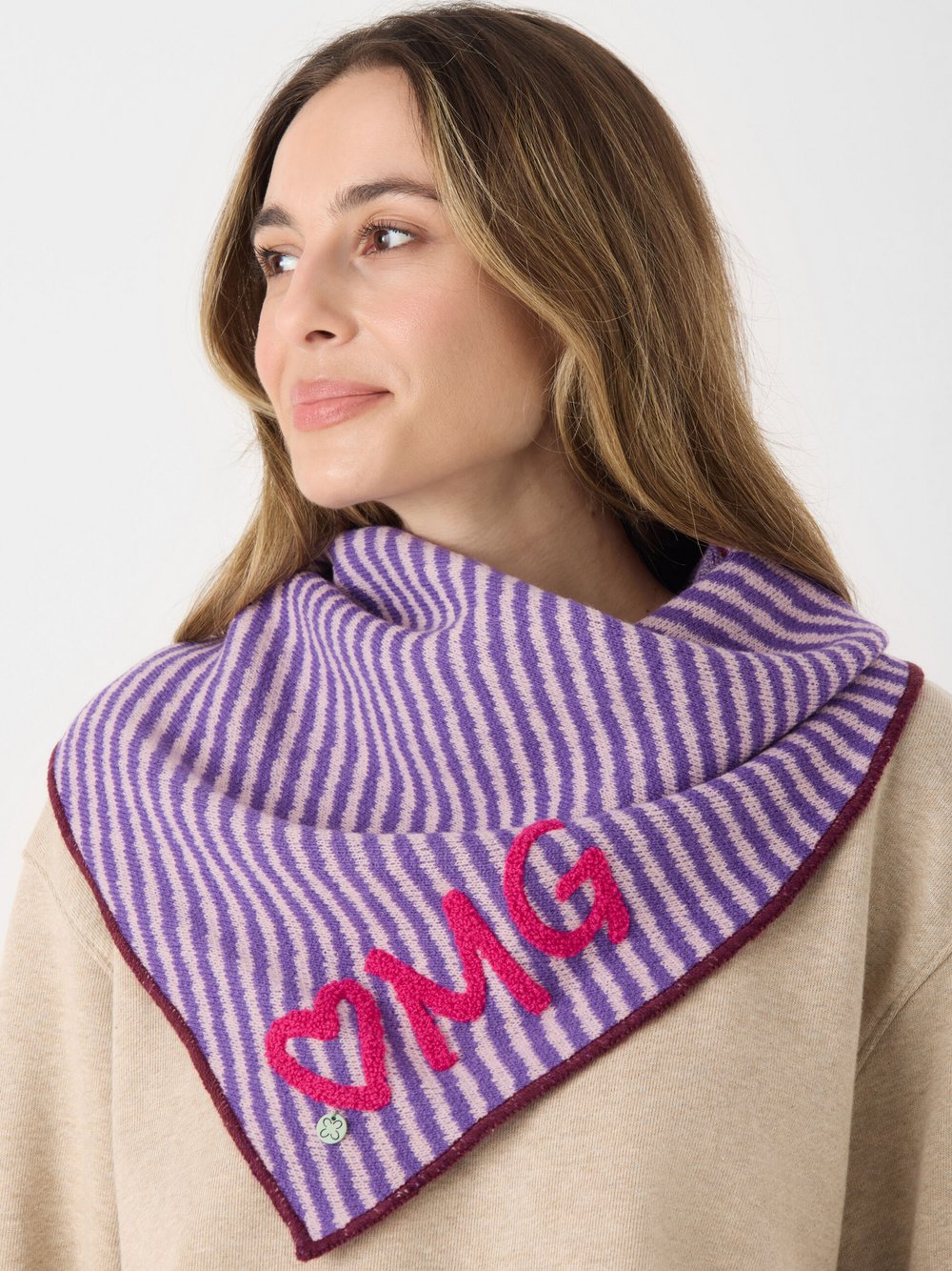 Codello Dreieckstuch Damen lila bedruckt, ONE SIZE