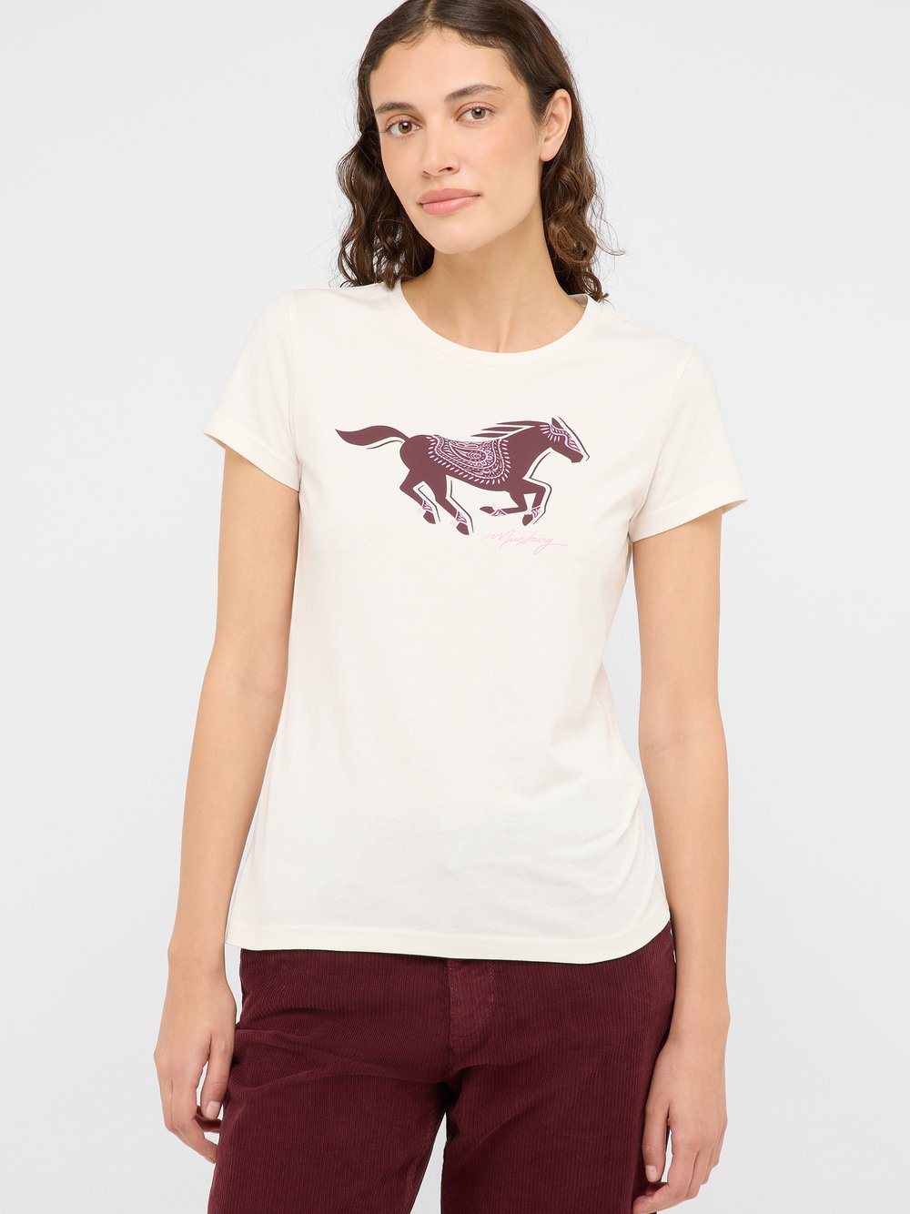 Thumbnail - Mustang T-Shirt Damen Baumwolle weiß, XS