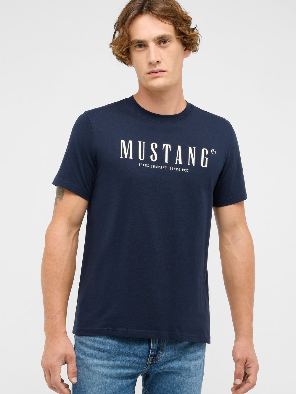 Mustang T-Shirt Herren Baumwolle blau, 5XL