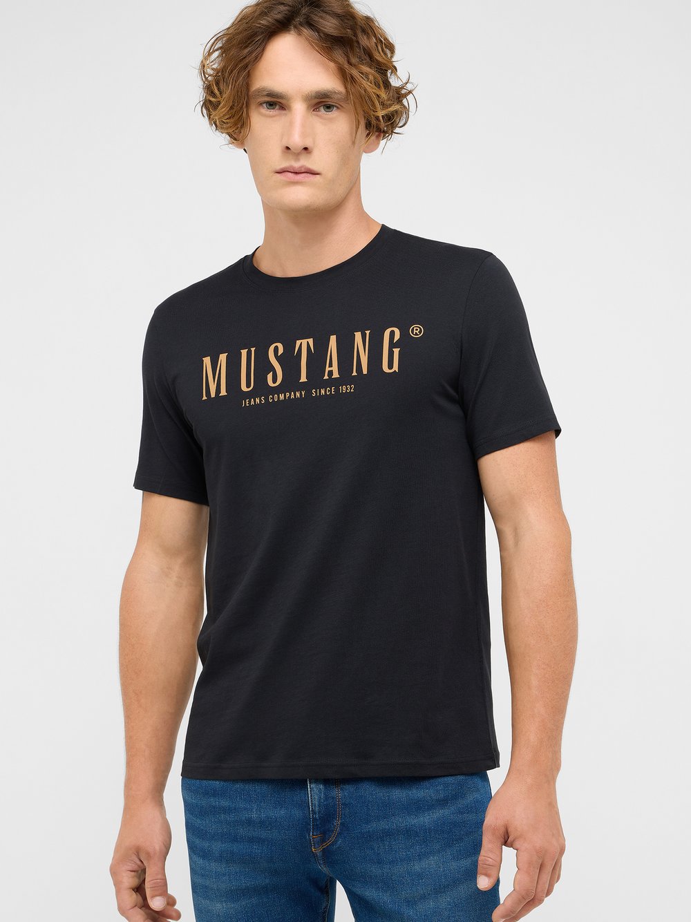 Mustang T-Shirt Herren Baumwolle schwarz, 6XL