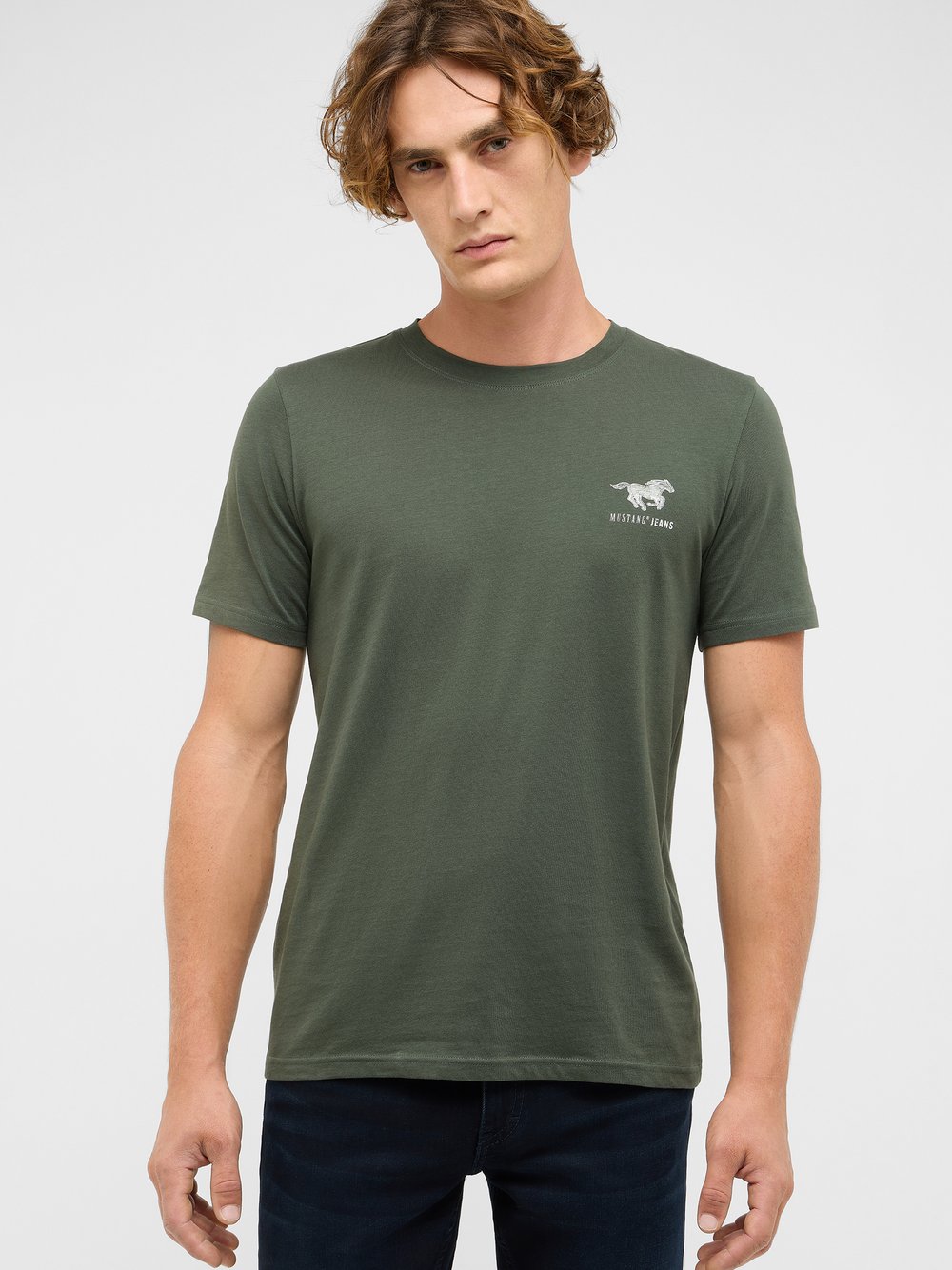 Mustang T-Shirt Herren Baumwolle grün, L