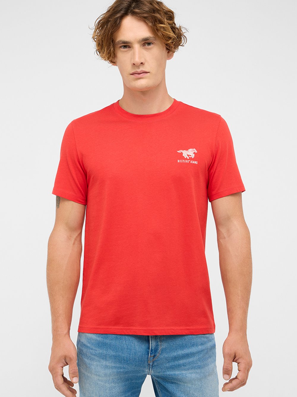 Mustang T-Shirt Herren Baumwolle rot, L