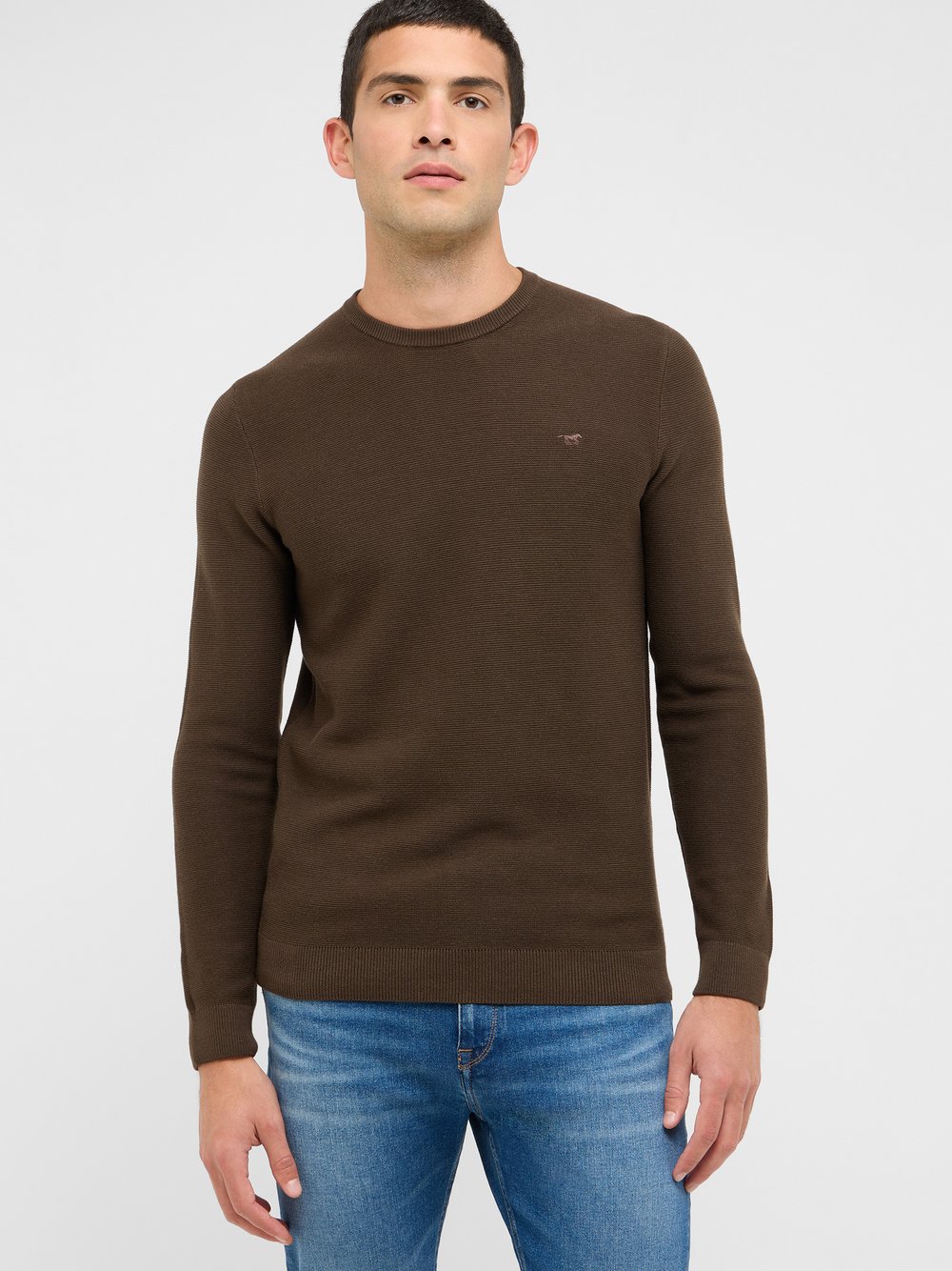 Mustang Strickpullover Herren Baumwolle braun, S