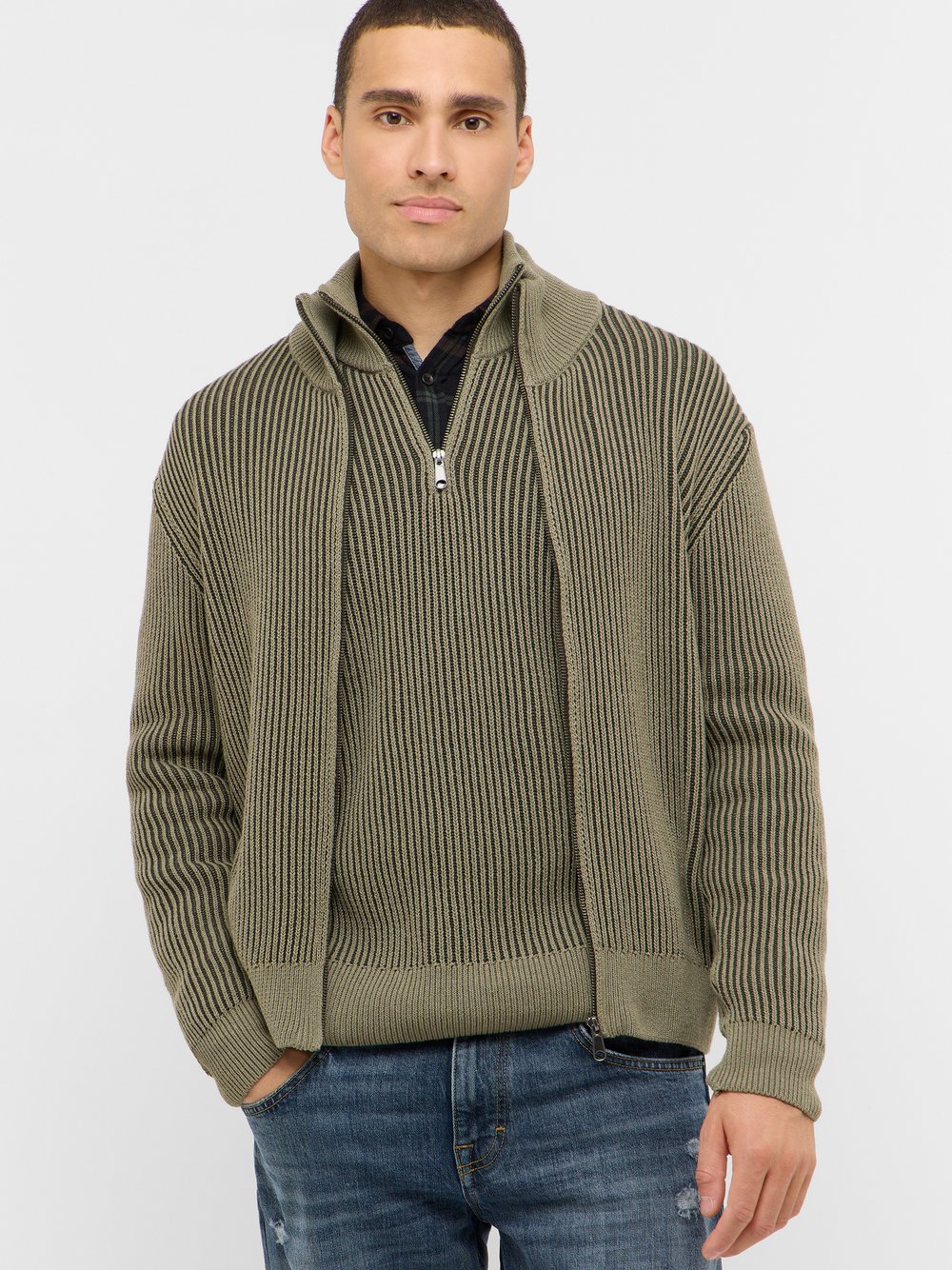Mustang Cardigan Herren grün, L