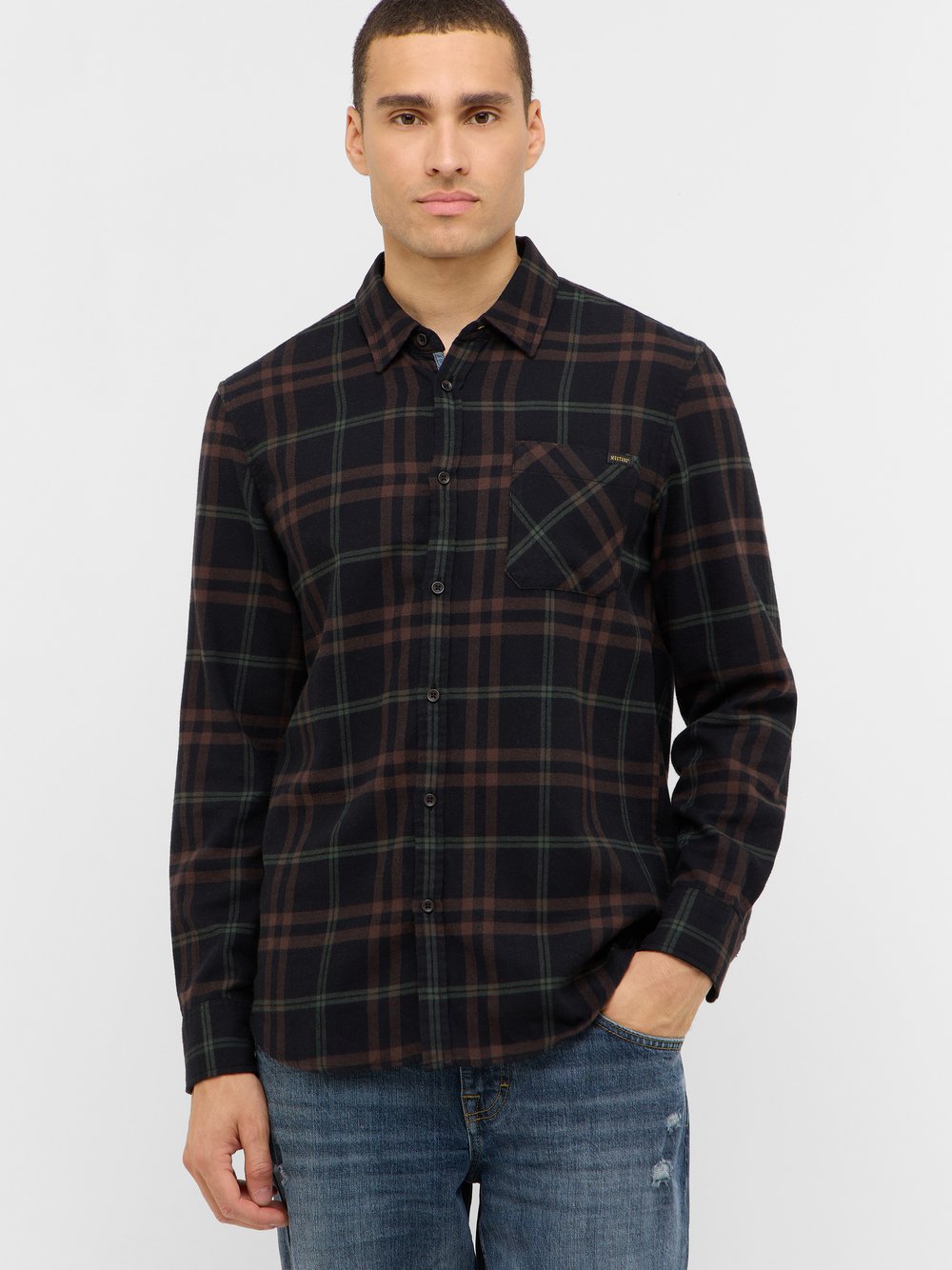 Mustang Hemd Herren Regular Fit Baumwolle mehrfarbig, M