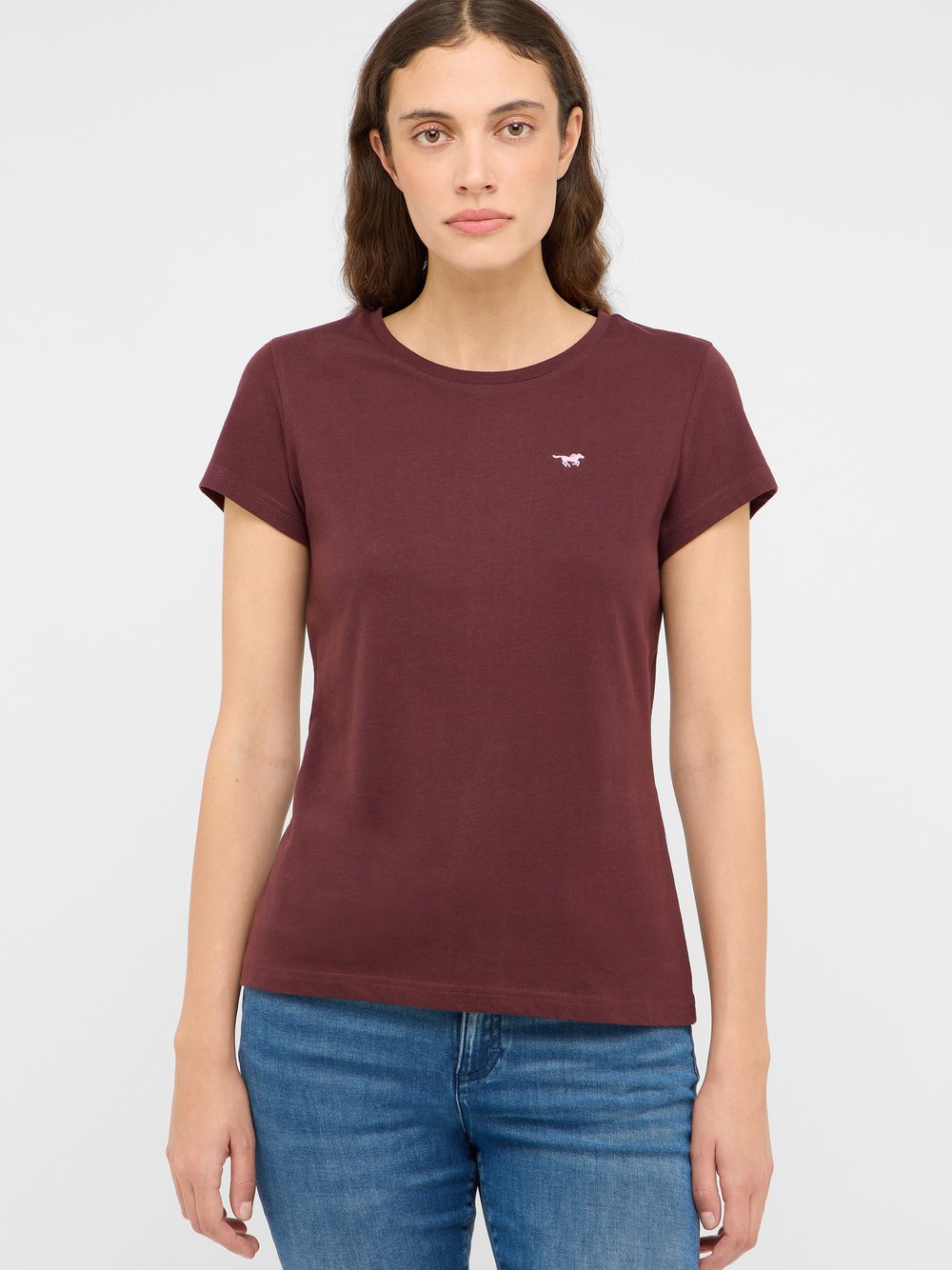 Mustang T-Shirt Damen Baumwolle braun, L