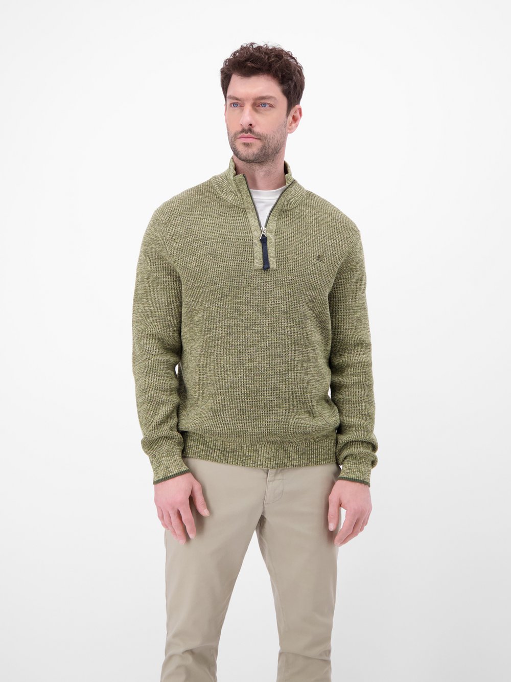 LERROS Strickpullover Herren Baumwolle grün, M