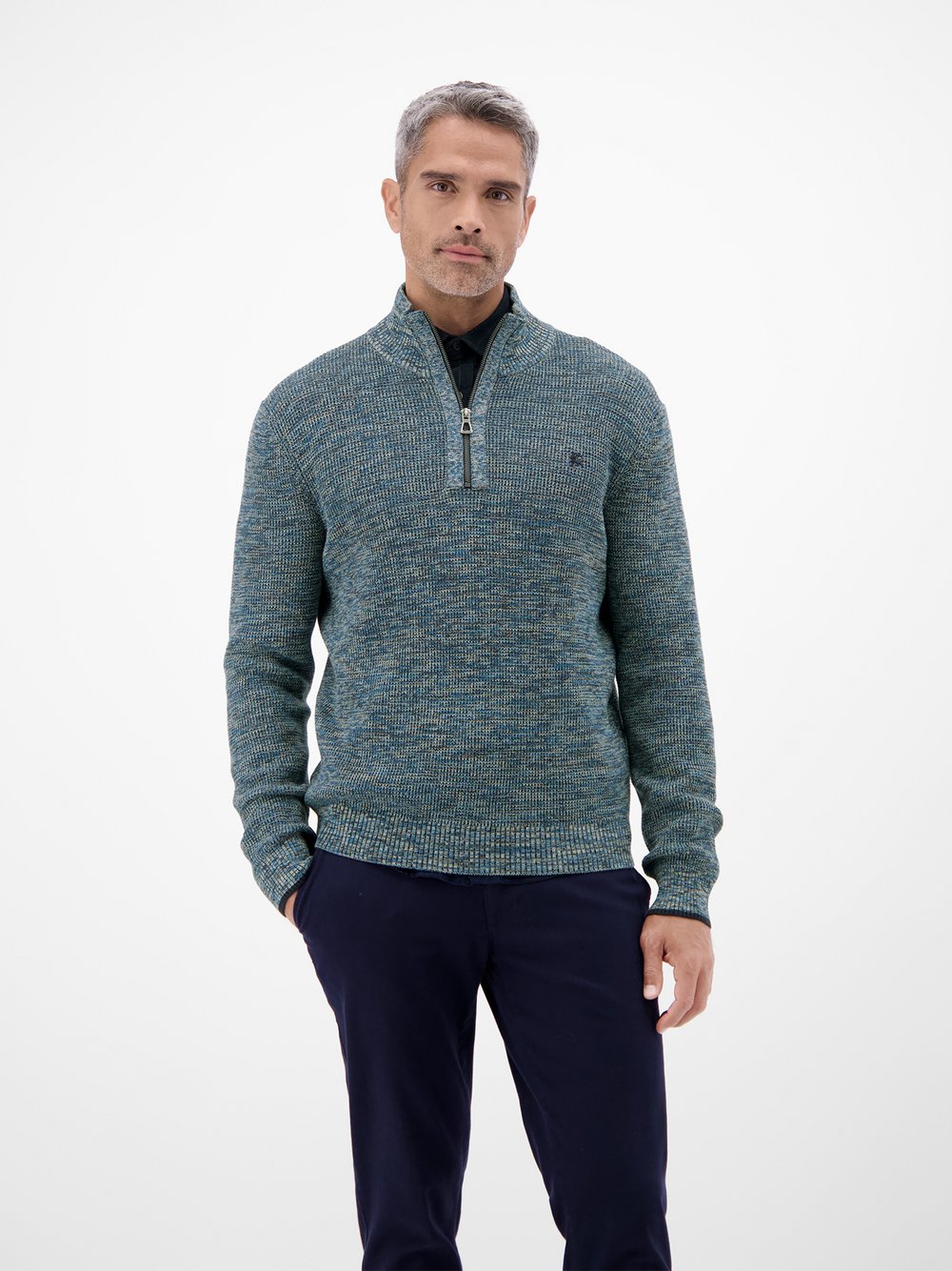 LERROS Strickpullover Herren Baumwolle blau, L