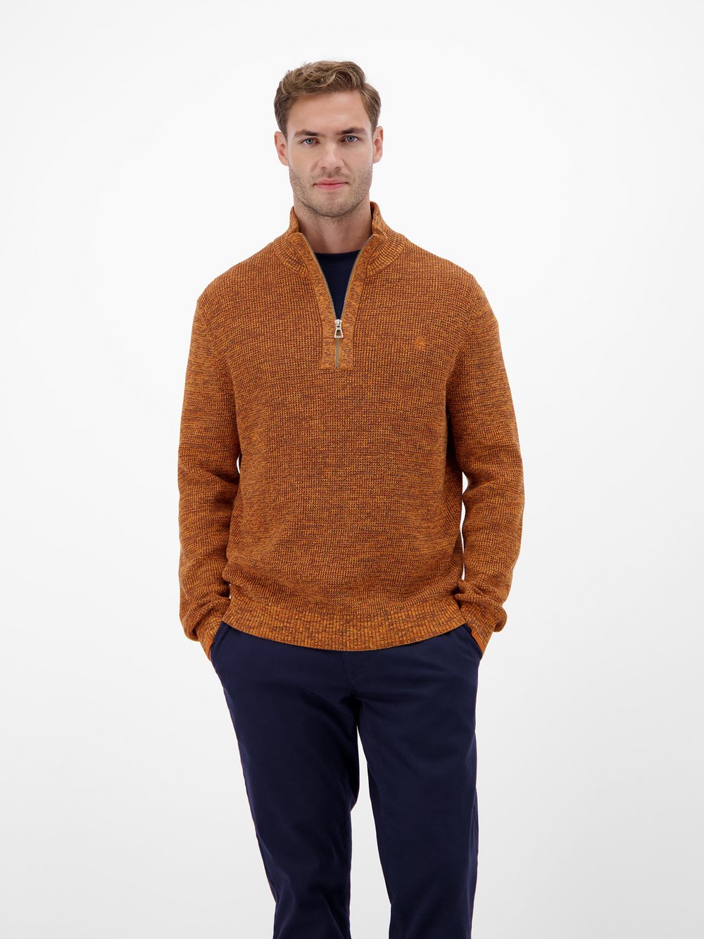 LERROS Strickpullover Herren Baumwolle orange, M