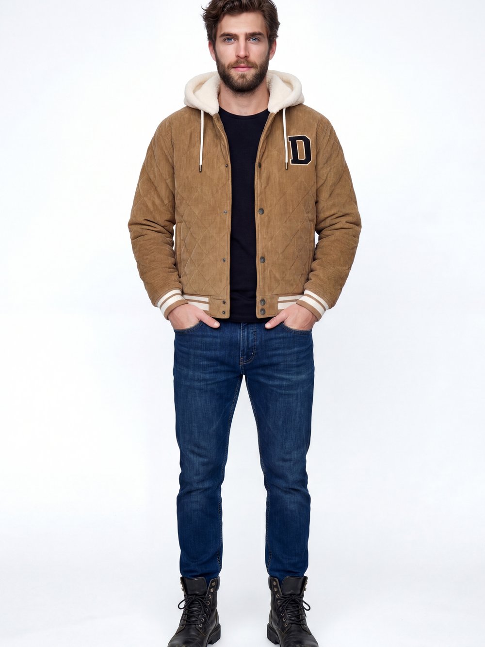 Dreimaster Jacke Herren Baumwolle beige, XXL