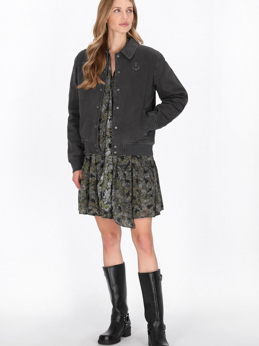 Dreimaster Jacke Damen Baumwolle grau, L