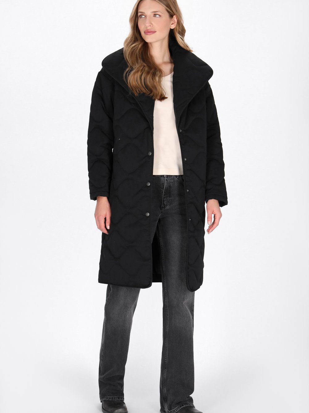 Dreimaster Mantel Damen schwarz, XS