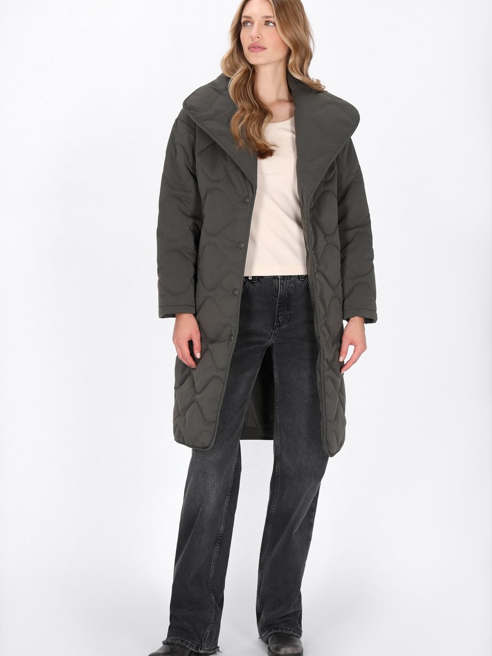 Dreimaster Mantel Damen grün, L