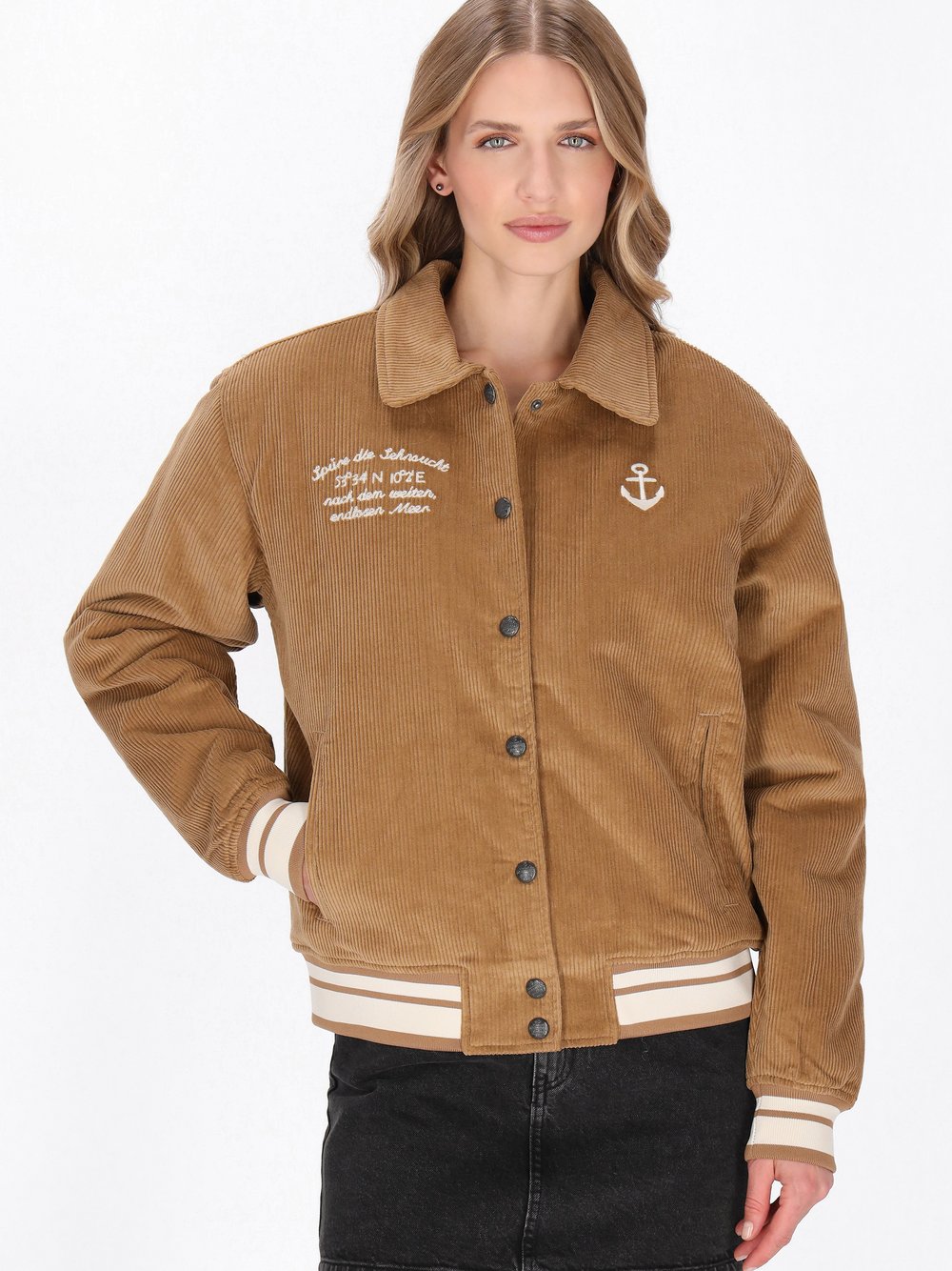 Dreimaster Jacke Damen Baumwolle braun, XXL