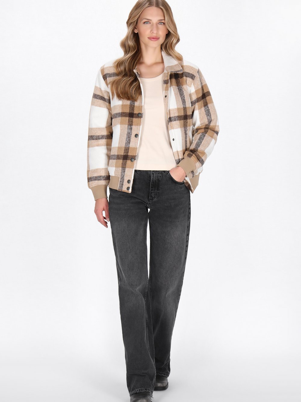 Dreimaster Jacke Damen beige gemustert, S