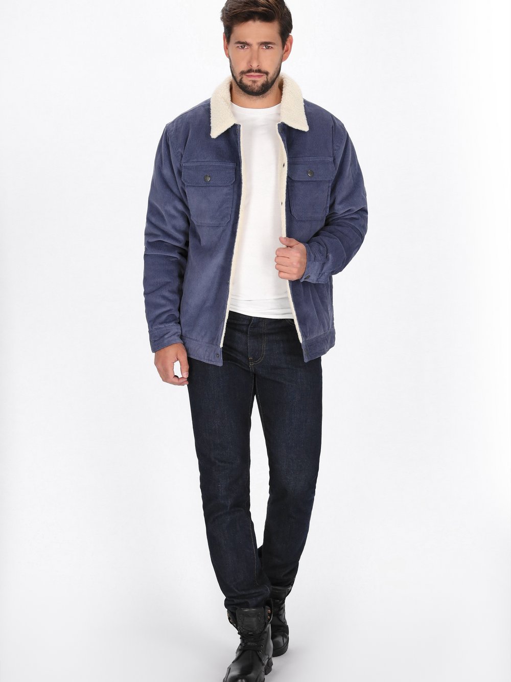 Dreimaster Jacke Herren Baumwolle blau, XL