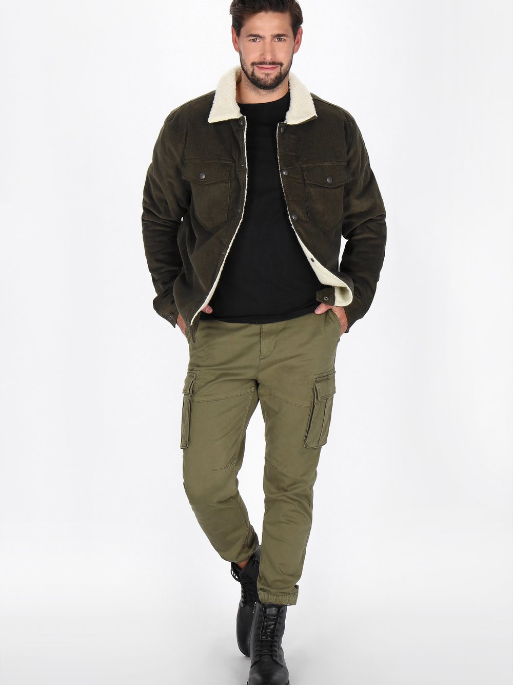 Dreimaster Jacke Herren Baumwolle grün, XXL