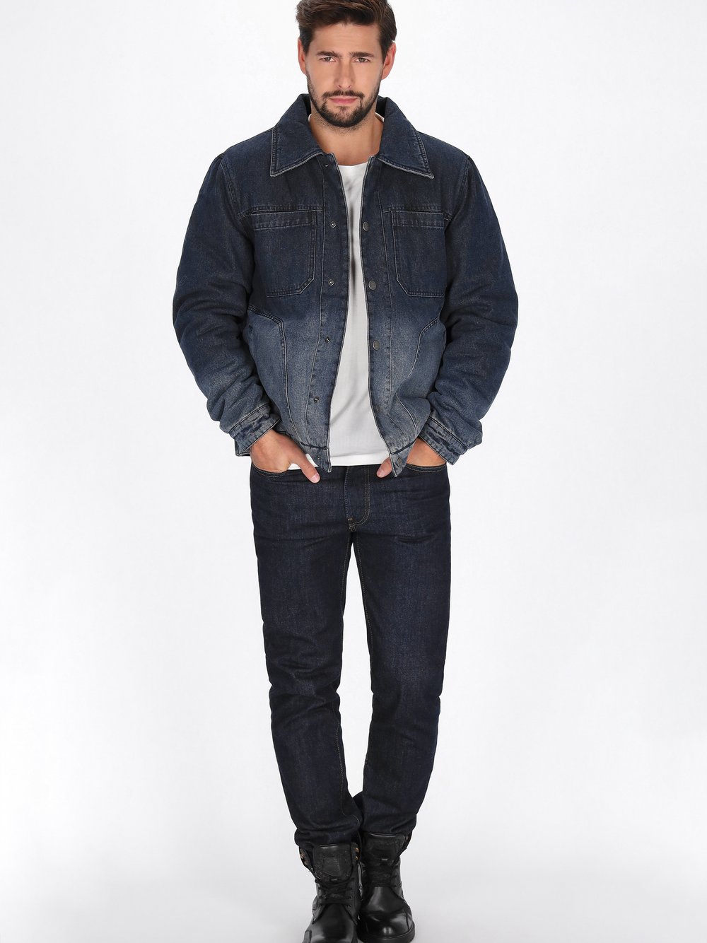 Dreimaster Jacke Herren Baumwolle blau, M