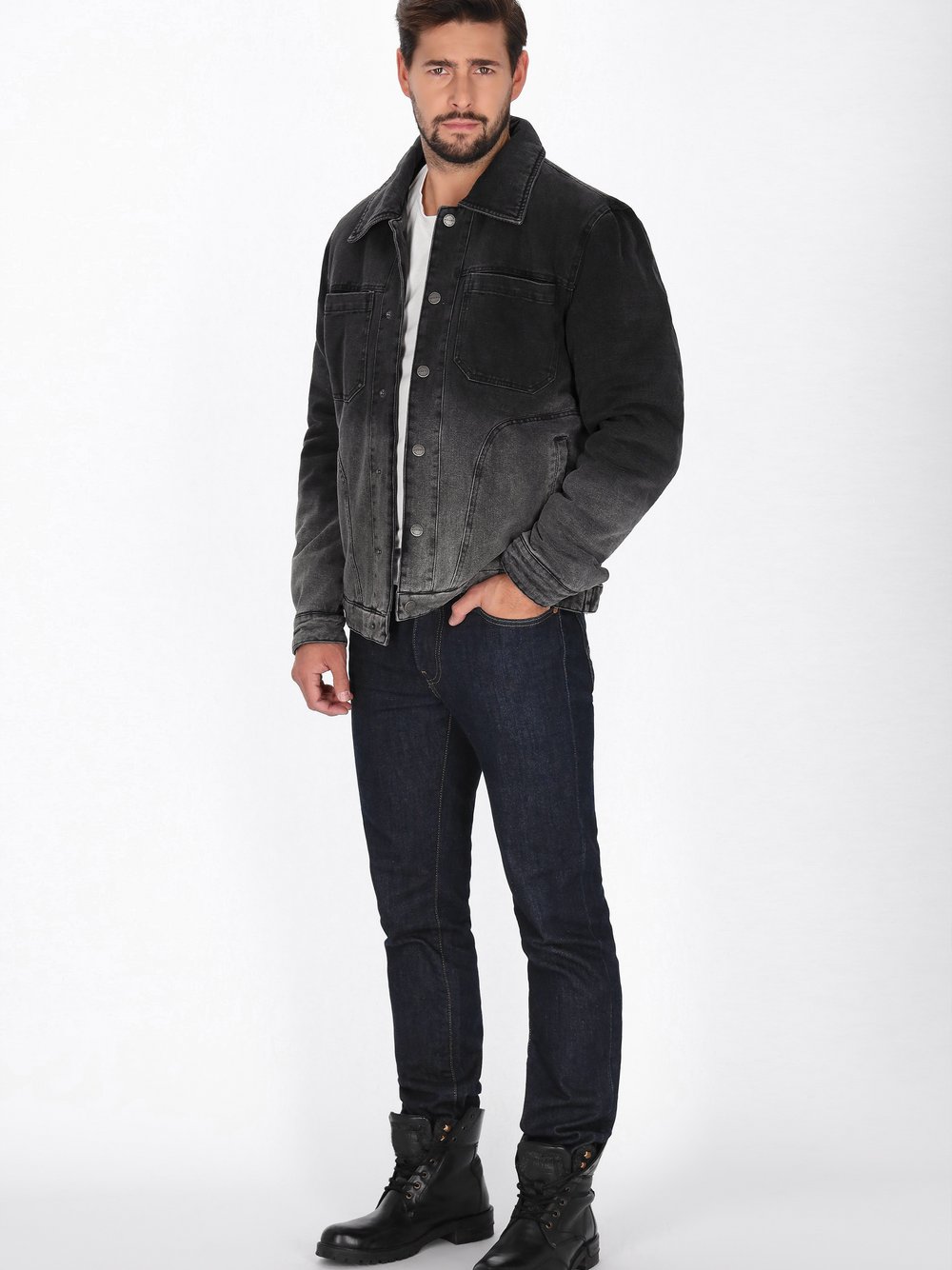 Dreimaster Jacke Herren Baumwolle schwarz, XXL