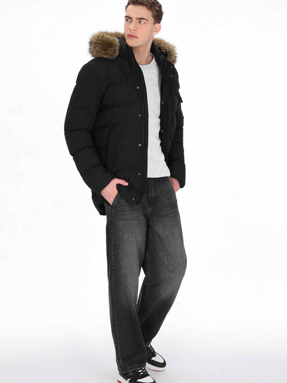 Mo Mantel Herren schwarz, XXL