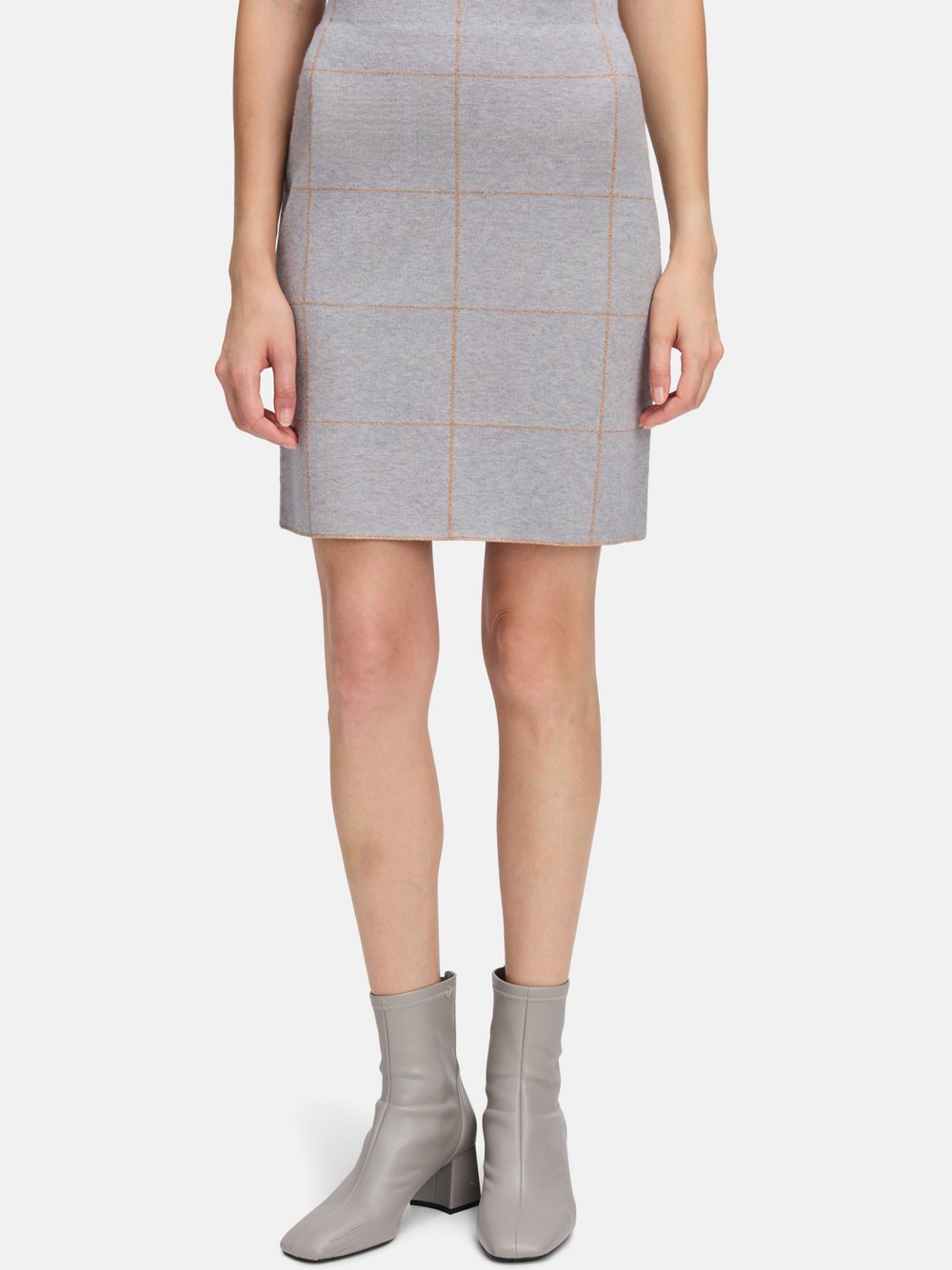 Betty Barclay Strickrock Damen Viskose grau kariert, 42