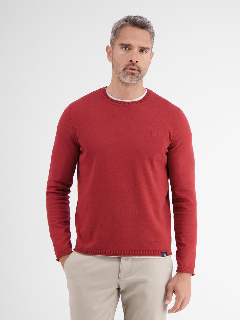 LERROS Strickpullover Herren Baumwolle rot, S