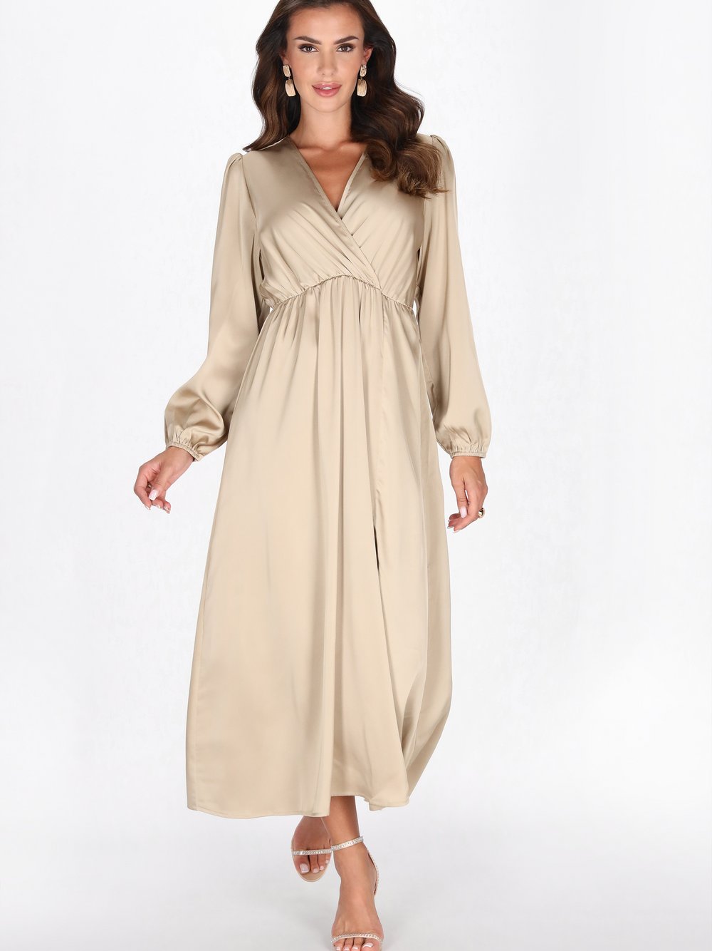 Faina Kleid Damen beige, XS
