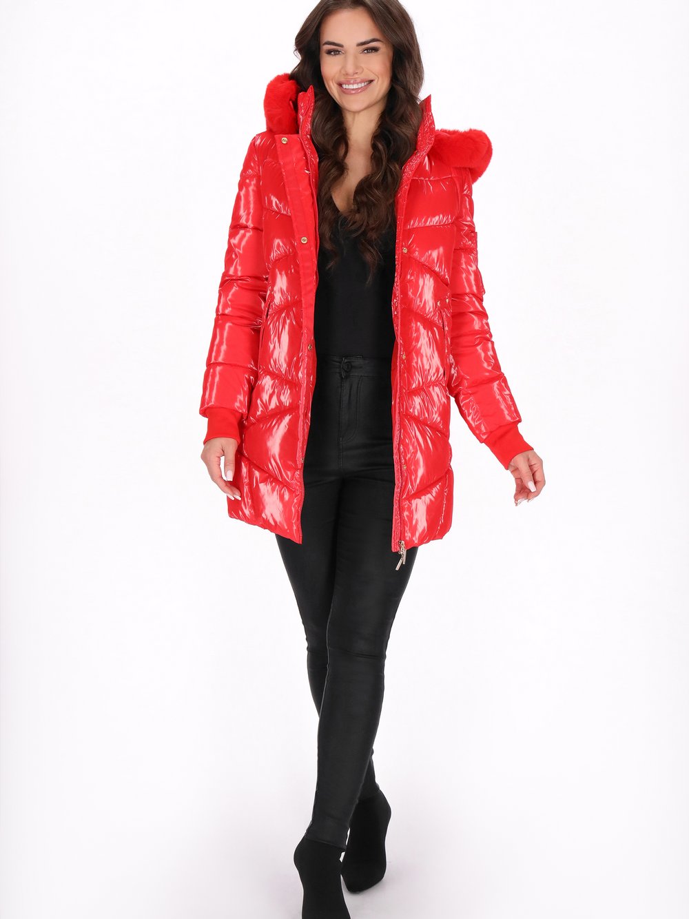 Faina Mantel Damen rot, L