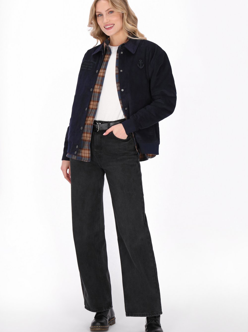 Dreimaster Jacke Damen Baumwolle blau, XS