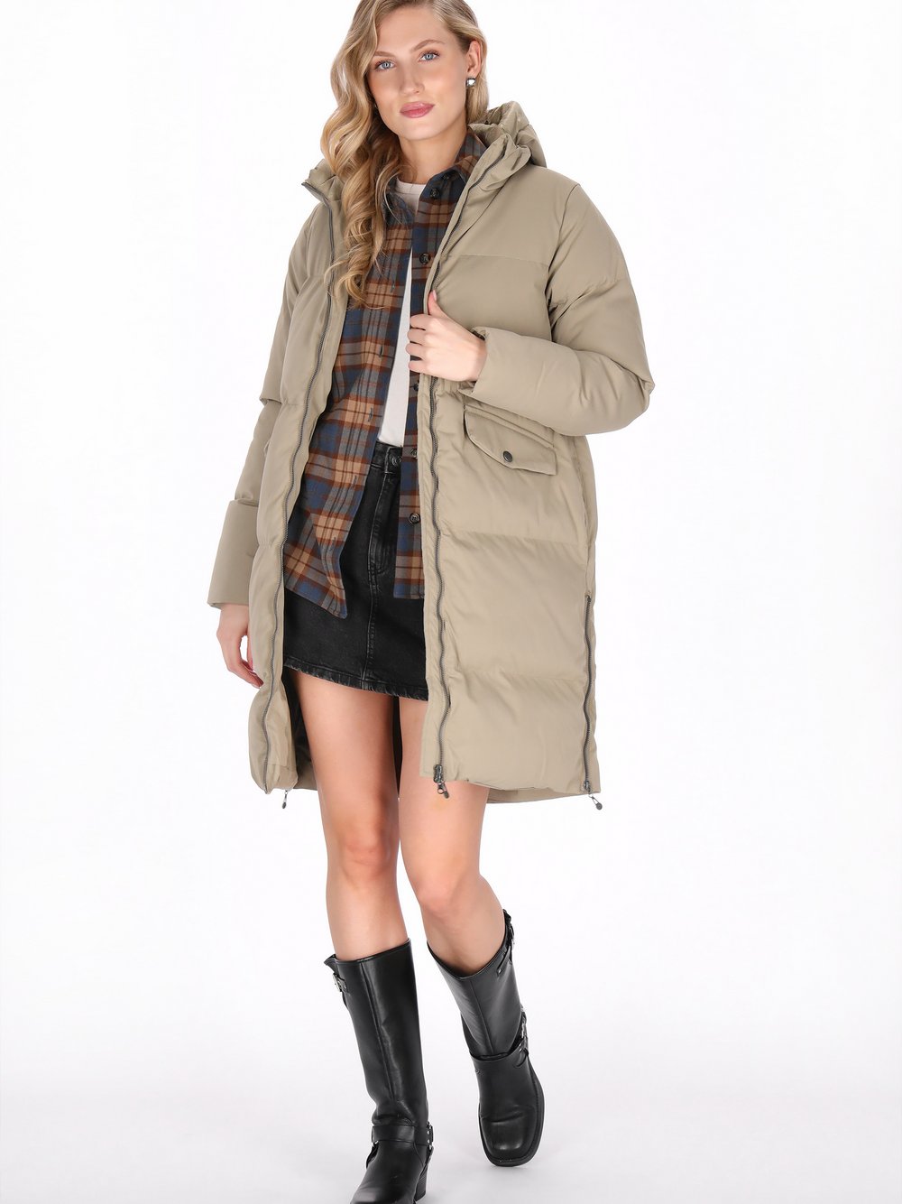 Dreimaster Mantel Damen grau, L