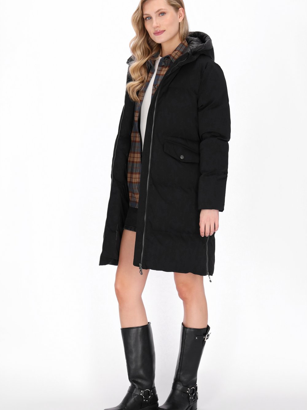 Dreimaster Mantel Damen schwarz, S