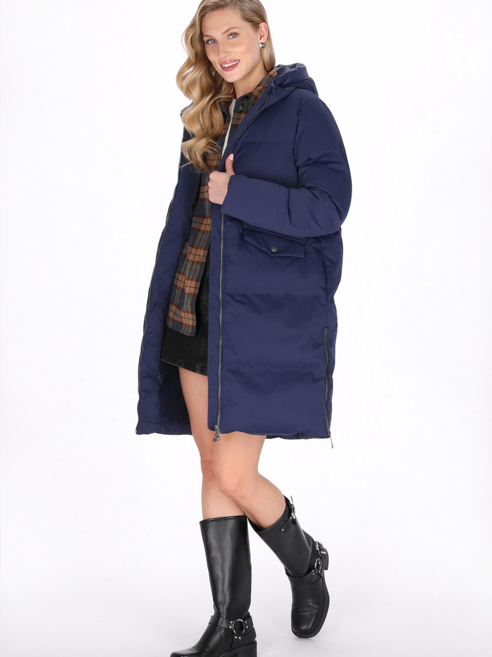 Dreimaster Mantel Damen blau, XXL